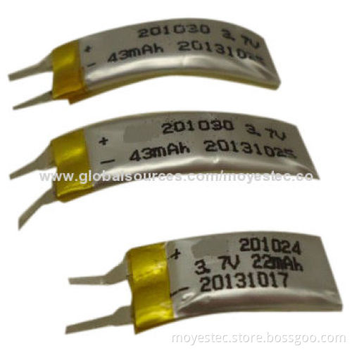 Curved Lithium Polymer Battery with 23mAh, Can be Folded, Lighter, Thinner, Storage Characteristics